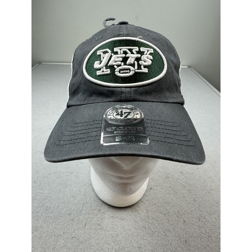 New York Jets '47 Blue Hill Closer S/M Brand Fitted Charcoal Trucker Dad Hat